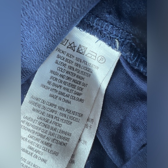 French Connection Womens Navy Blue Cap Sleeve Preppy Casual Blouse Top XS - Picture 4 of 8